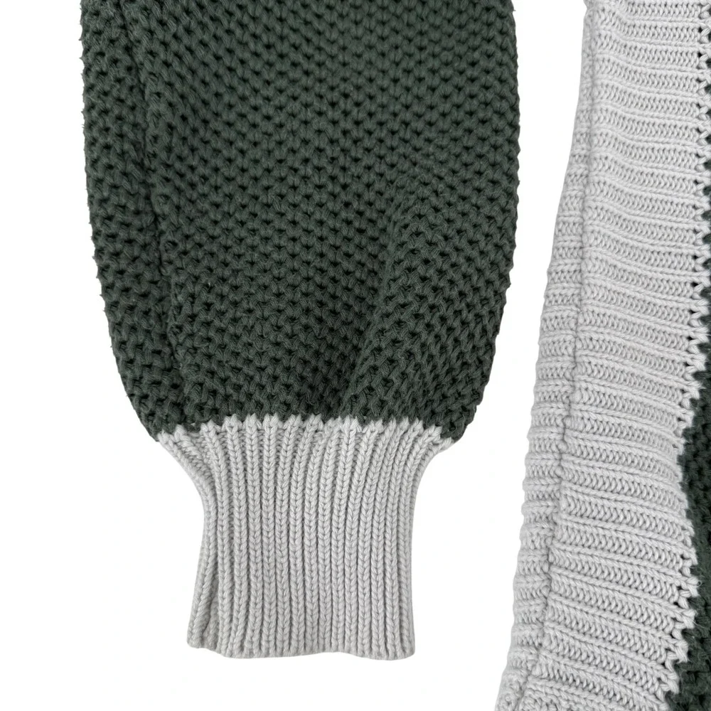 Vintage 90's Emporio Armani Sweater Italy 100%‎ Cotton XS–Slim Small Green White